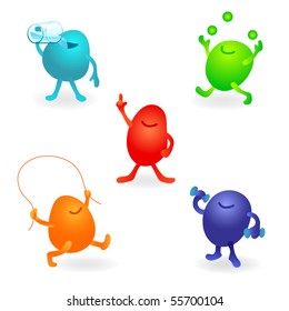 cute vector monster characters for web pages