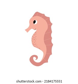 Cute vector ocean illustration with seahorse.Underwater cartoon creatures.Marine animals.Cute childrens design for fabric, clothing,book, postcard,wrapping paper