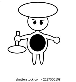 cute vector on white background bring cooking utensil