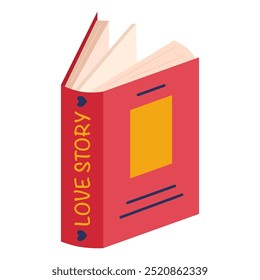 Livro aberto de vetor bonito. Tema educacional. Ilustração vetorial isolada sobre fundo branco.