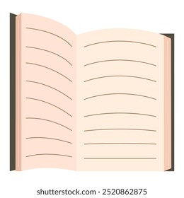 Cute vector open book. Educational theme. Vector illustration isolated on white background.