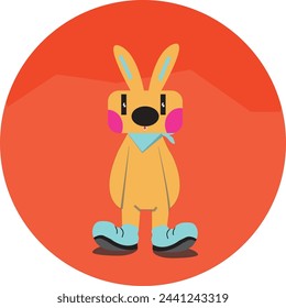 cute vector orange character with circle background