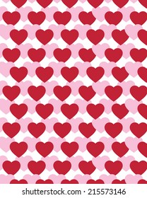 Cute Vector Overlapping Heart Pattern 