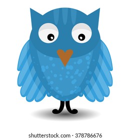 Cute vector owl character. Cute and adore vector Bright Owl