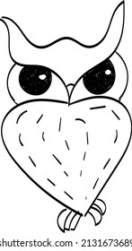 Cute vector owl character. Owls icons, bright owls with different emotions