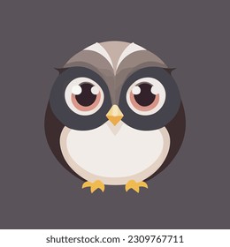 Cute vector owl illustration or icon