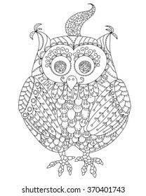 Cute vector owls isolated on white