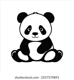 Cute Vector Panda Teddy Minimalist Design