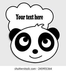 cute vector panda with text
