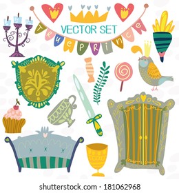 Cute vector Party set- true prince