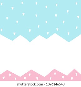Cute vector pattern background. Seamless design with abstract lines and hearts. Can be used print for t-shirts, home decor, cards, posters for baby room or bedroom. Baby, kids illustration.