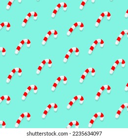 Cute vector pattern with Christmas candy. Beautiful background for your Christmas design.