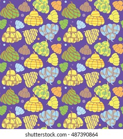Cute vector pattern of pumpkin