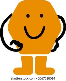 Dibujo gráfico de clip de polígono vectorial. Dibujo de doodle dibujado a mano. Diseño de dibujos animados. Emoji. Figuras con emociones faciales. Hand dibujó a la moda. Ilustración vectorial para los niños. Divertido