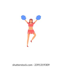 cute vector pose of cheerleading woman isolated