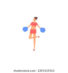 cute vector pose of cheerleading woman happy