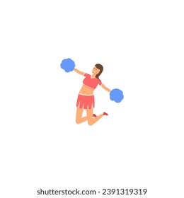 cute vector pose of cheerleading woman squad