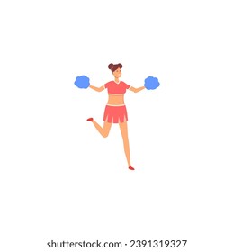 cute vector pose of cheerleading woman smile