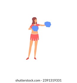 cute vector pose of cheerleading woman gymnastics
