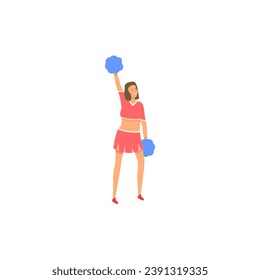 cute vector pose of cheerleading woman young