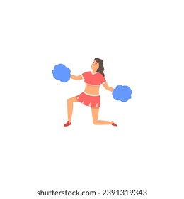 cute vector pose of cheerleading woman person