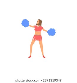 cute vector pose of cheerleading woman competition