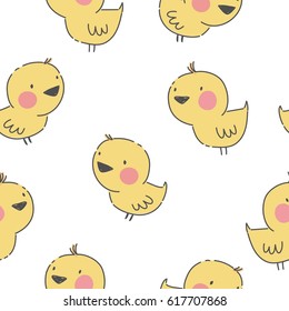 Cute vector print with chick. 
