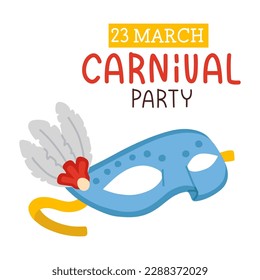 Cute vector print  of colorful mask for carnival party