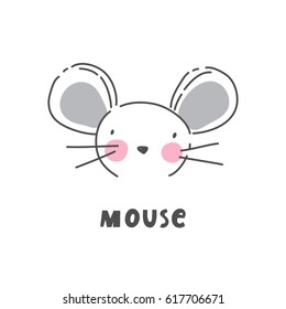 Cute Vector Print With Mouse