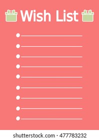 cute vector printable christmas wish list