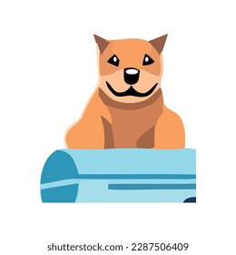 Cute vector puppy icon isolated