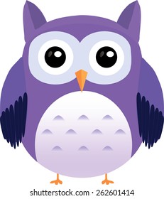 Cute Vector Purple Owl Stock Vector ...