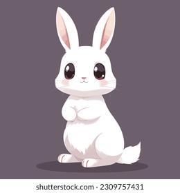 Cute vector rabbit or bunny illustration