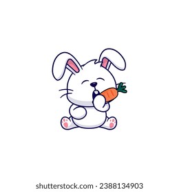 cute vector rabbit with carrot vector