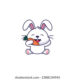 cute vector rabbit with carrot character
