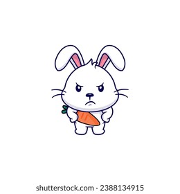 cute vector rabbit with carrot illustration