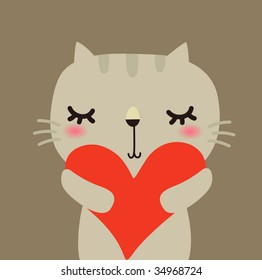 Cute vector rabbit with love