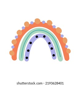 Arcoiris vector lindo. Diseño de bebé para invitación de cumpleaños o ducha de bebé, afiche, ropa, arte de pared infantil y postal.
