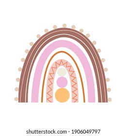 Cute vector rainbow in style of minimalism, hand draw, cartoon, flat. Single element on white background for design