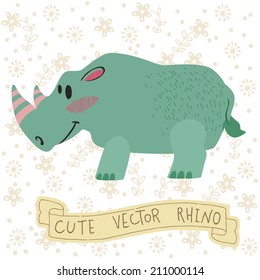 Cute vector rhino