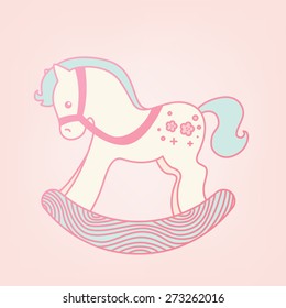 Cute vector riding horse toy