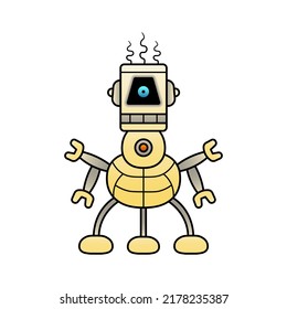 cute vector robot design mascot kawaii