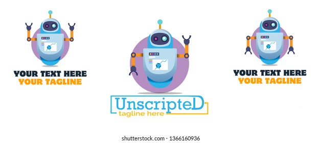 Cute vector robots, banner with robot toys collection. Set of vector robots in cartoon style. Isolated vector robots in a white background. Cartoon rotot logo for web site.