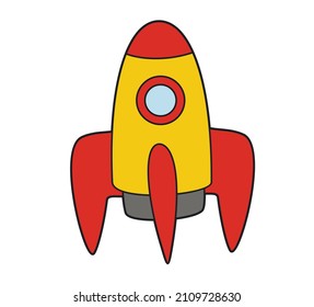 Cohetes vectoriales. Carros vectores de dibujos animados. Ilustración de vectores para niños