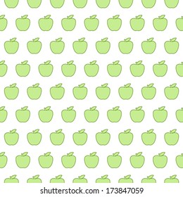 Cute Vector Seamless Apple Pattern