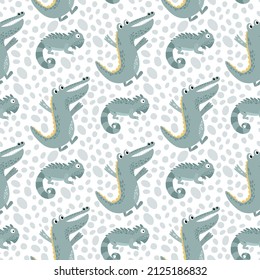 Cute vector seamless pattern with animals. Creative kids texture for fabric, wrapping, textile, wallpaper, apparel. 