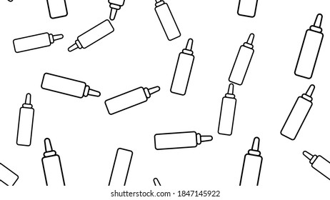 Cute vector seamless pattern background with cartoon style mustard bottle sauce.