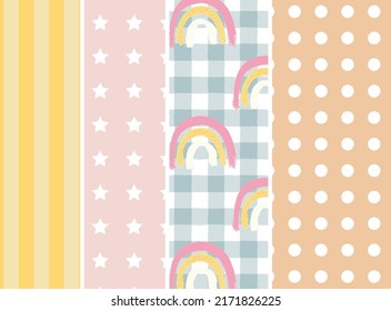 Cute vector seamless pattern. Beautiful design elements, perfect for nursery.