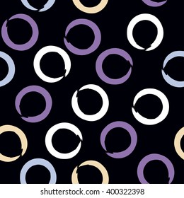 Cute vector seamless pattern . Brush strokes, circles.  Endless texture can be used for printing onto fabric or paper.