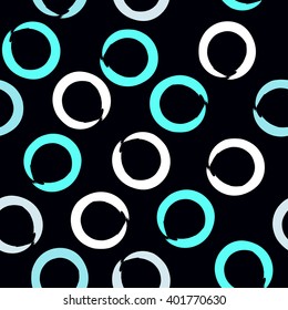 Cute vector seamless pattern . Brush strokes, circles.  Endless texture can be used for printing onto fabric or paper.
